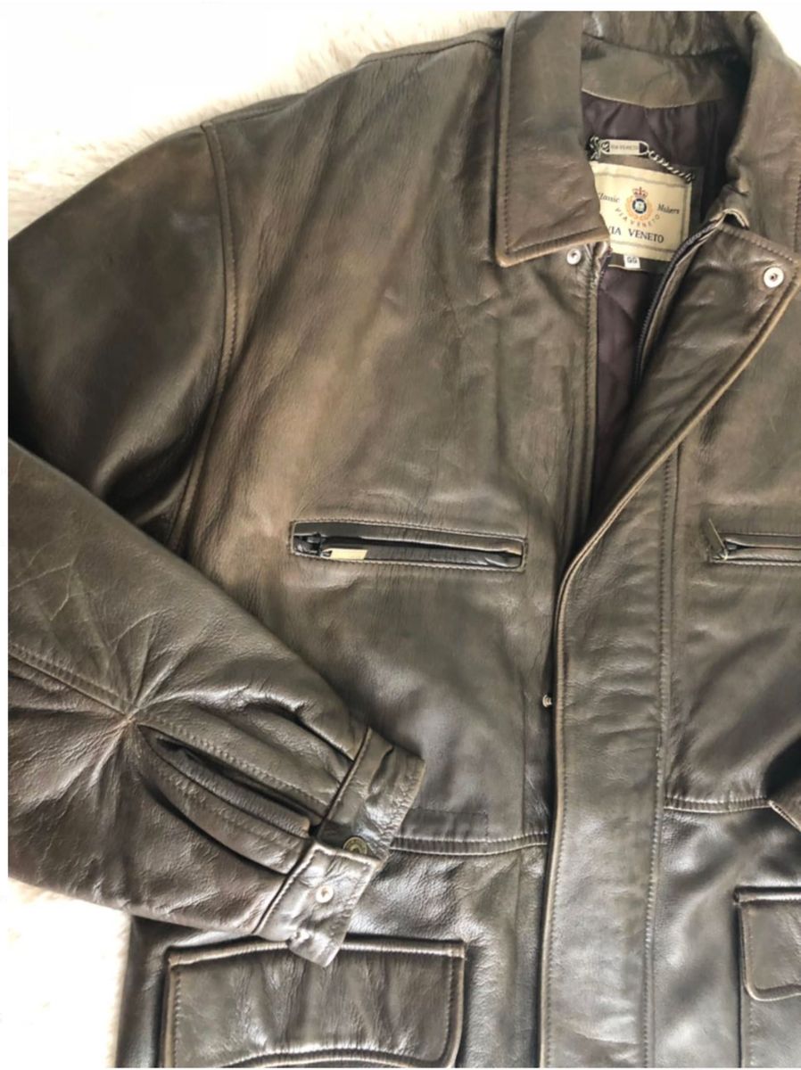 jaqueta de couro antiga