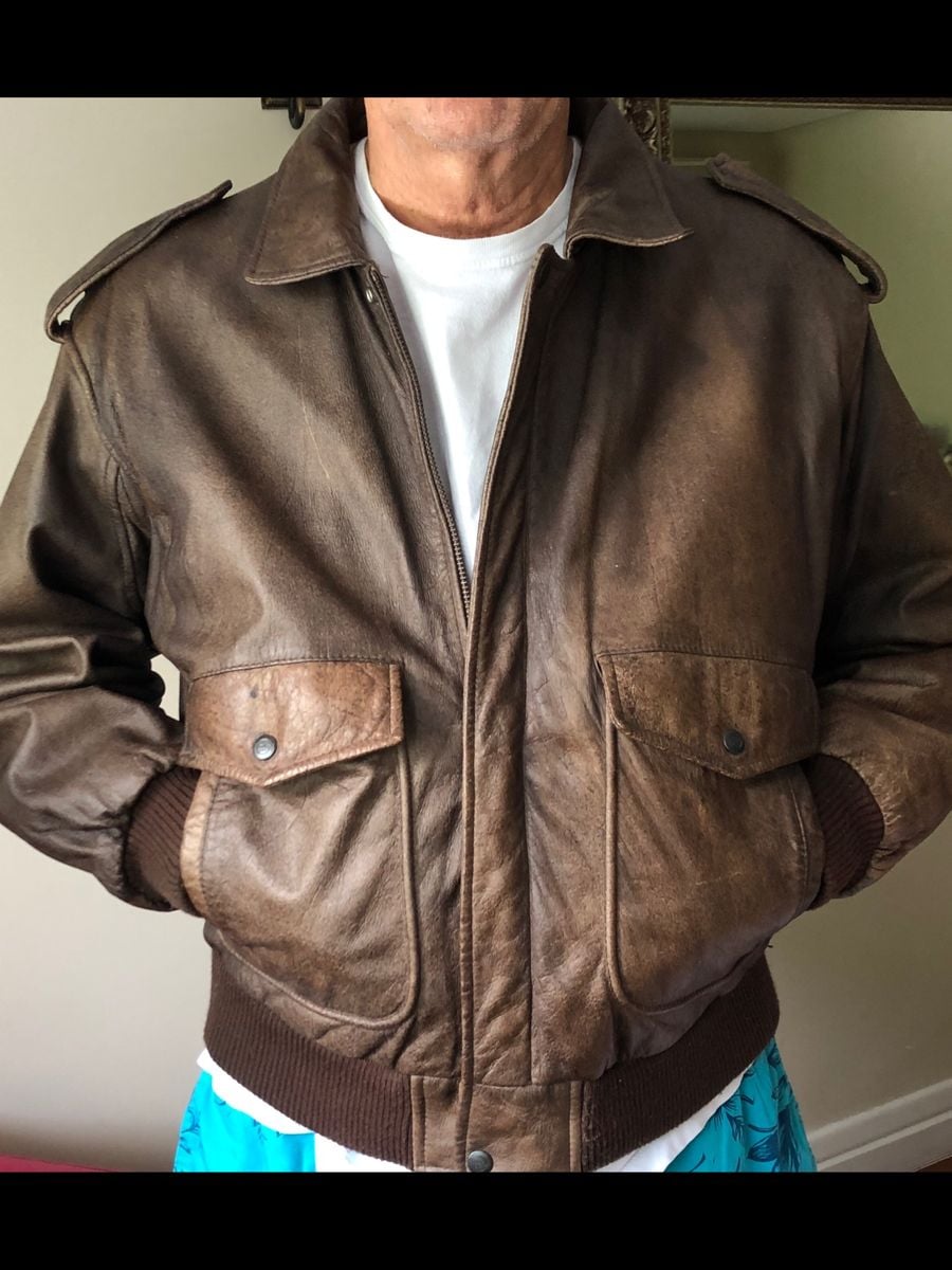 jaqueta couro vintage masculina