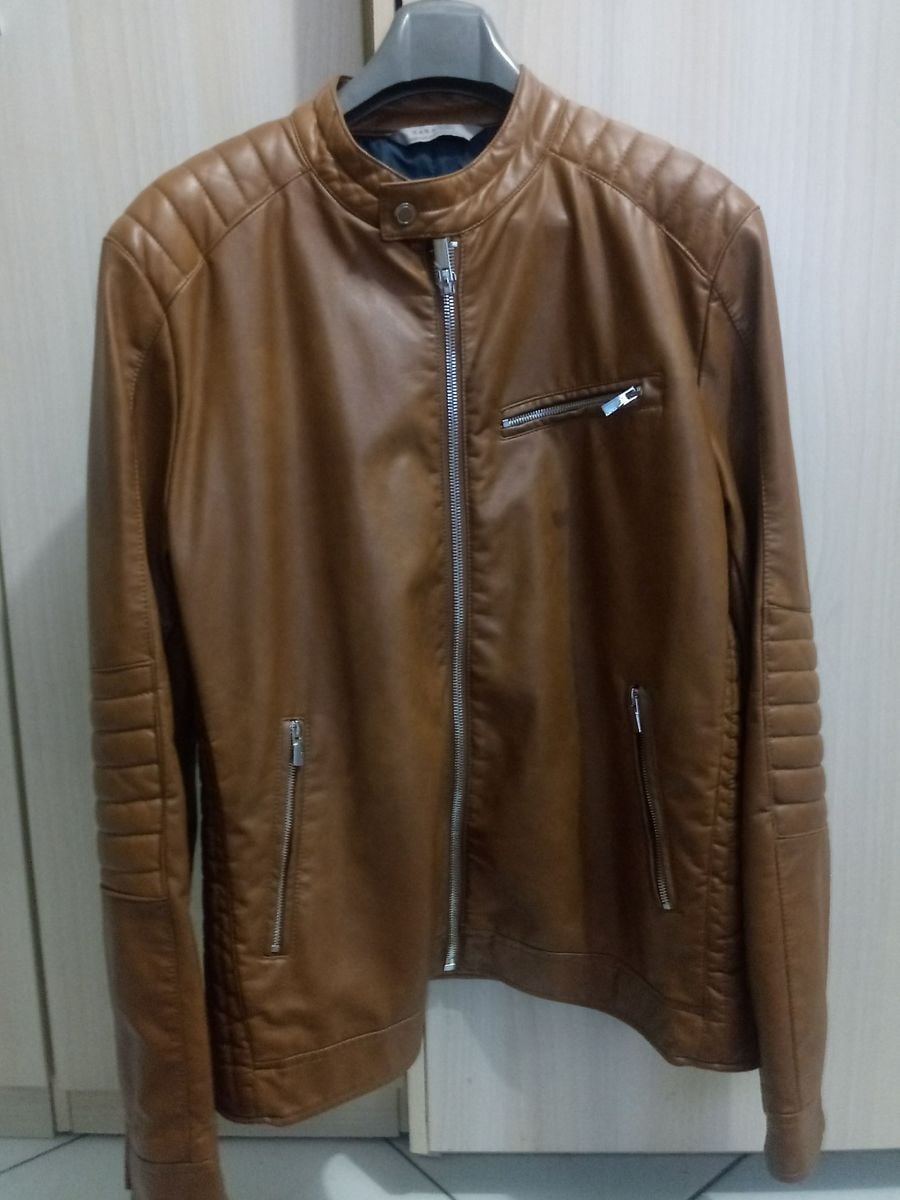 jaqueta de couro zara masculina