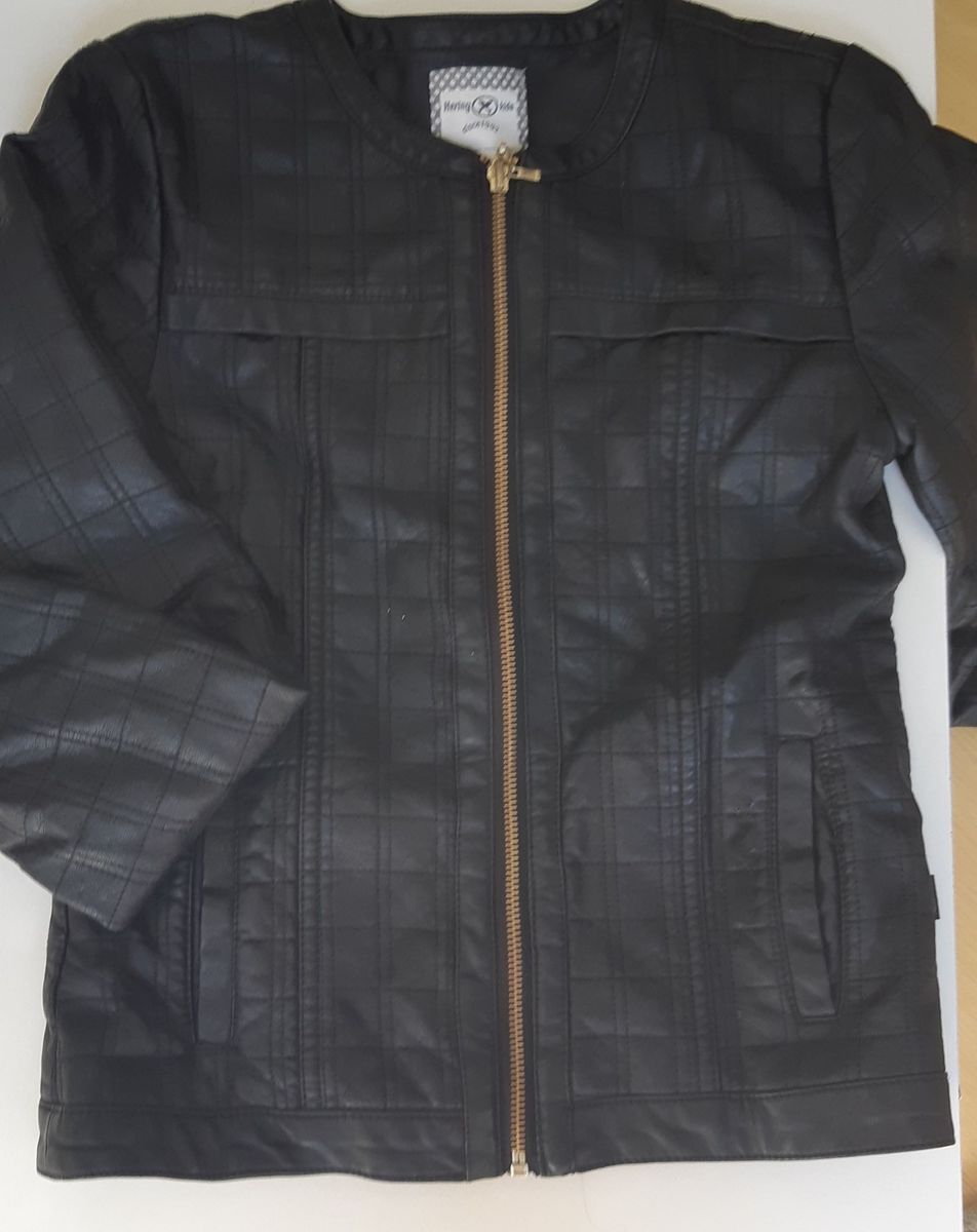 jaqueta de couro infantil hering