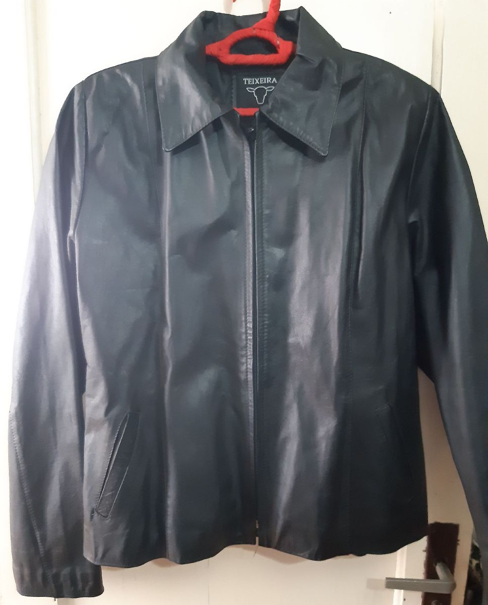 jaqueta de couro teixeira