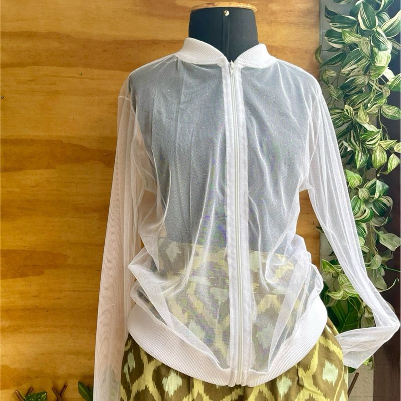 Jaqueta Feminina Jaquetinha De Tule Jaqueta De Tule Branca Just Be