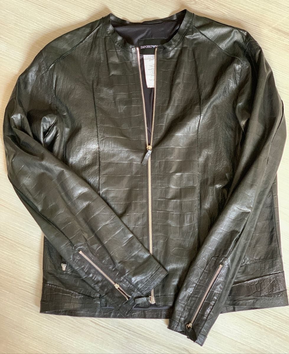 jaqueta de couro armani masculina