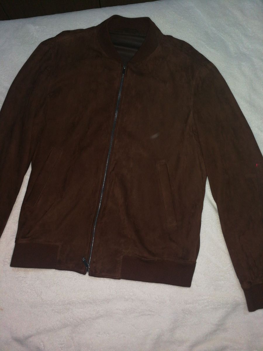 jaqueta de camurça marrom masculina