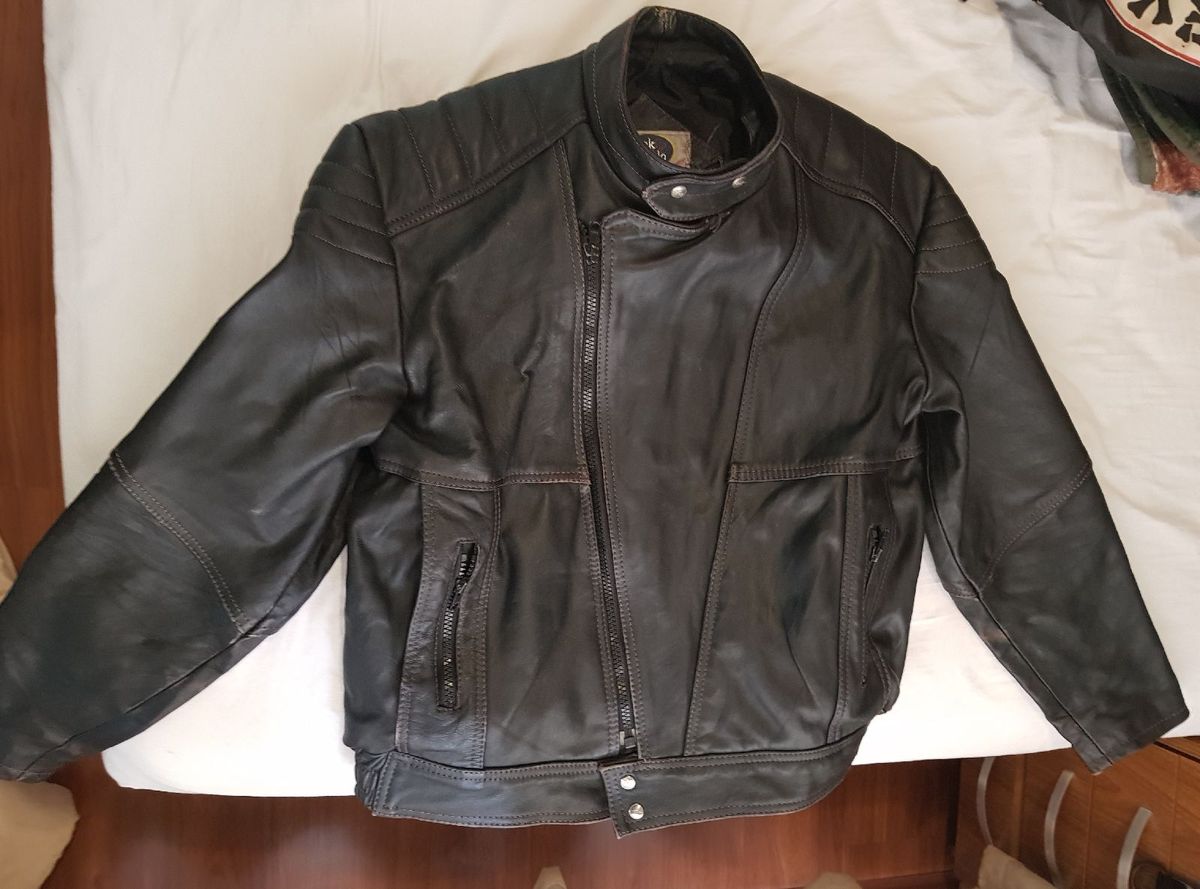 jaqueta de couro de bufalo motoqueiro