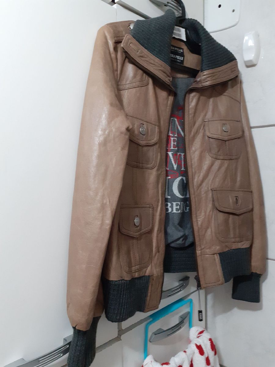 jaqueta de couro italiana masculina