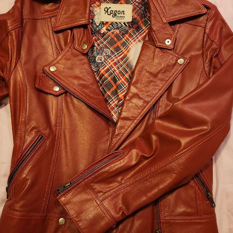 Jaqueta De Couro Legítimo Feminina Usada Jaquetas De Couro Usadas