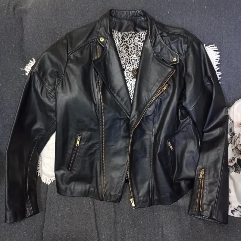 Jaqueta Masculina Jaqueta De Couro Feminina Usada Jaqueta Couro