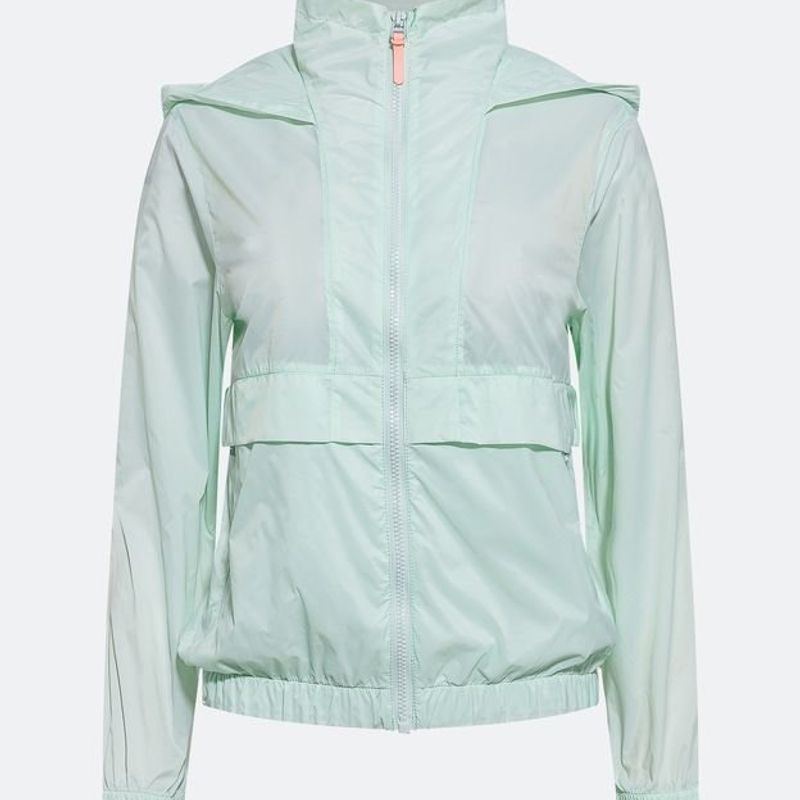 Jaqueta Esportiva Corta-Vento em Poliamida com Recorte Bolsos