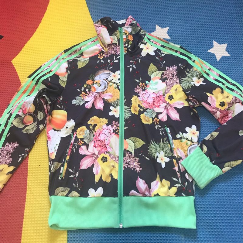Blusa Casaco Adidas Feminino Florido Jaqueta Estampa Fruta Flor