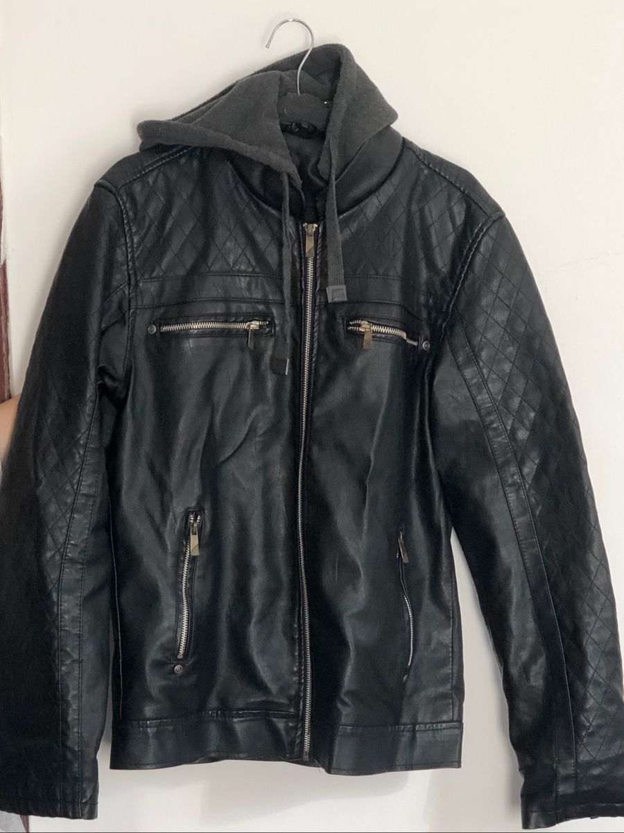 jaqueta de couro masculina c&a