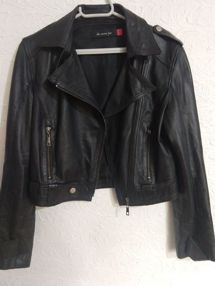 jaqueta couro ellus feminina