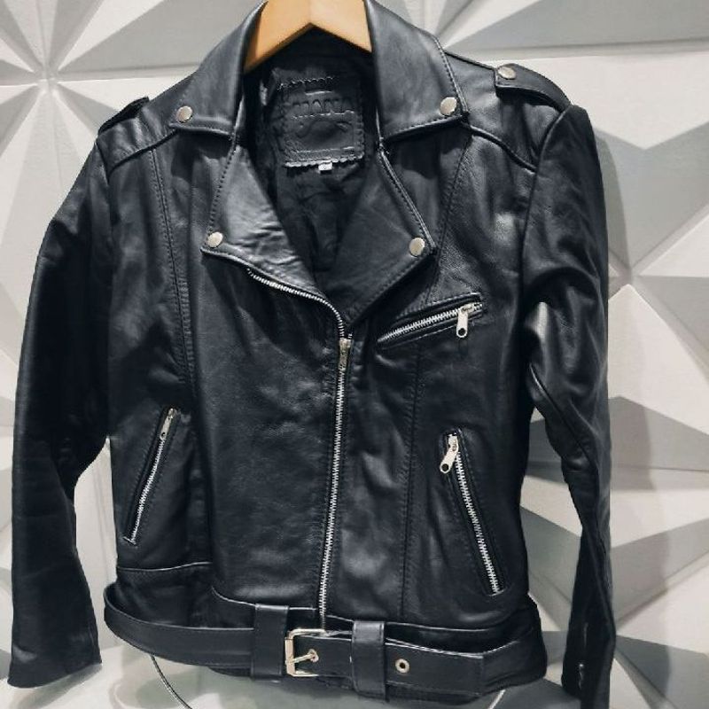 Jaqueta Feminina Couro Legítimo Original Preta Casaco Feminino - Main Image