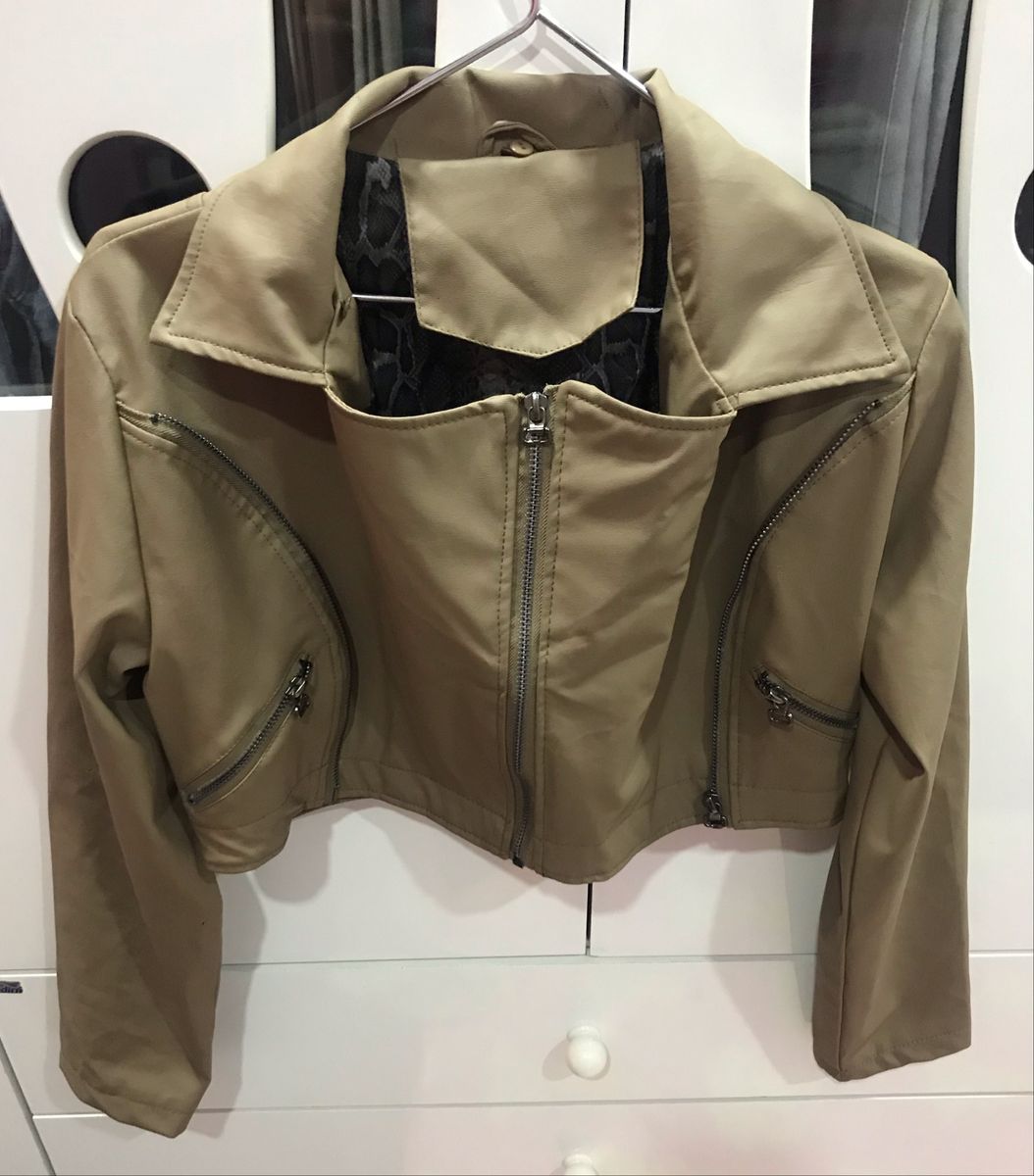 jaqueta feminina couro sintetico