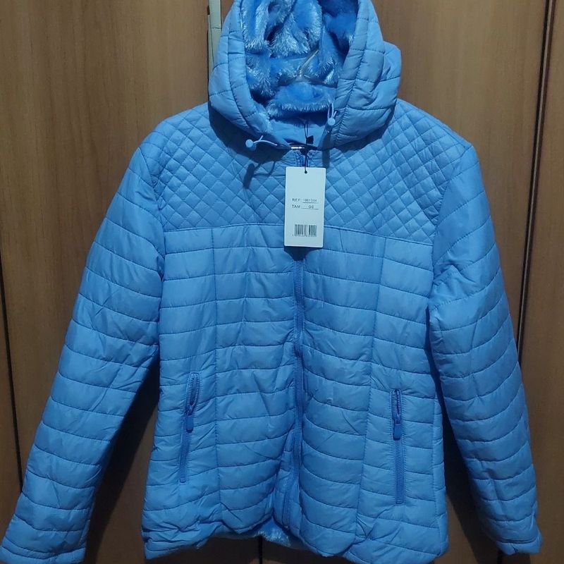 Jaqueta Feminina Linda Tamanho Gg, Azul Bebê, Apeluciada por