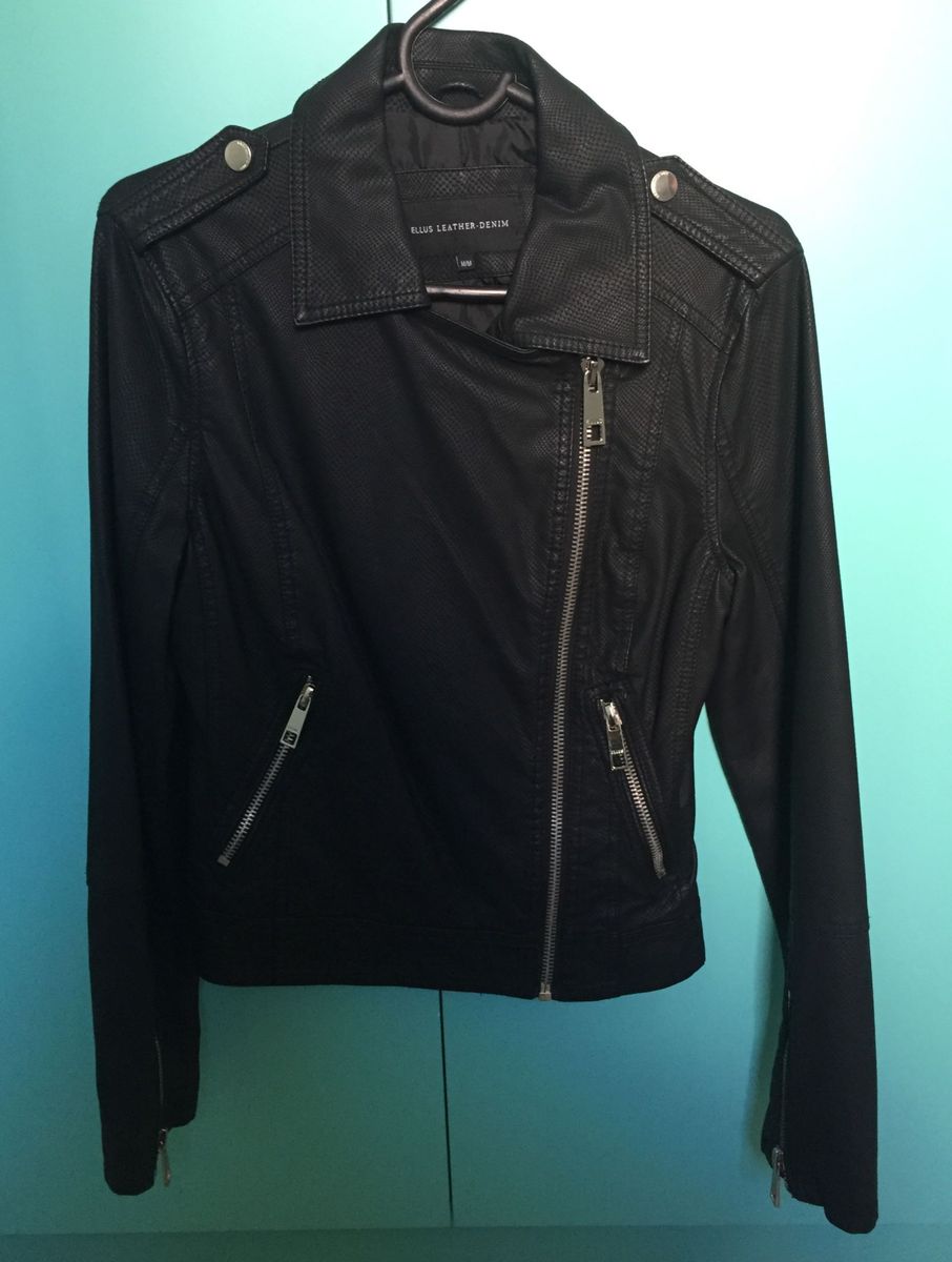 jaqueta couro ecologico feminina preta