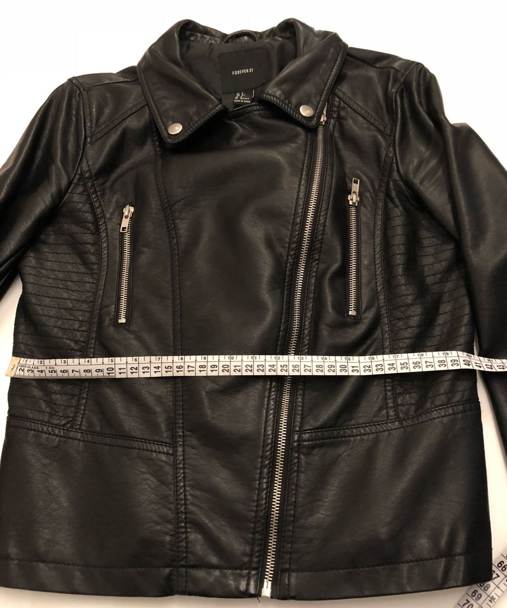jaqueta de couro feminina forever 21