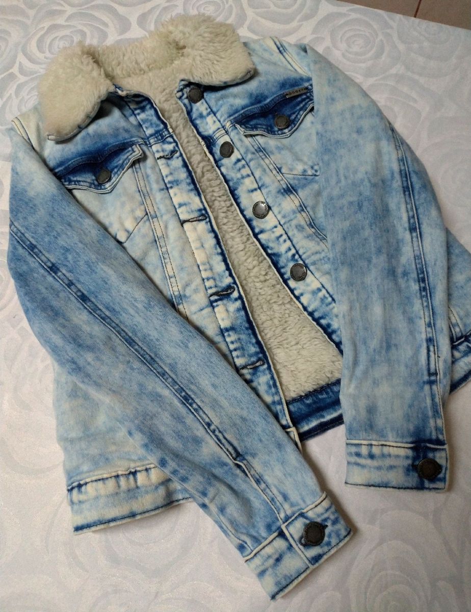 jaqueta jeans peluciada