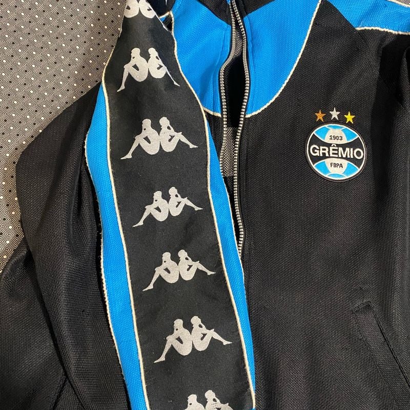 Jaqueta Gremio Kappa Casaco Agasalho Jaqueta Kappa Preto G (Vasco