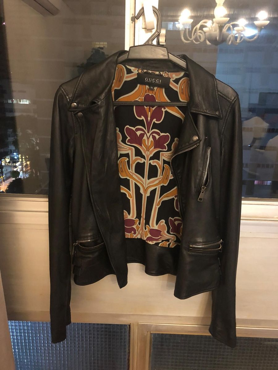 jaqueta de couro gucci