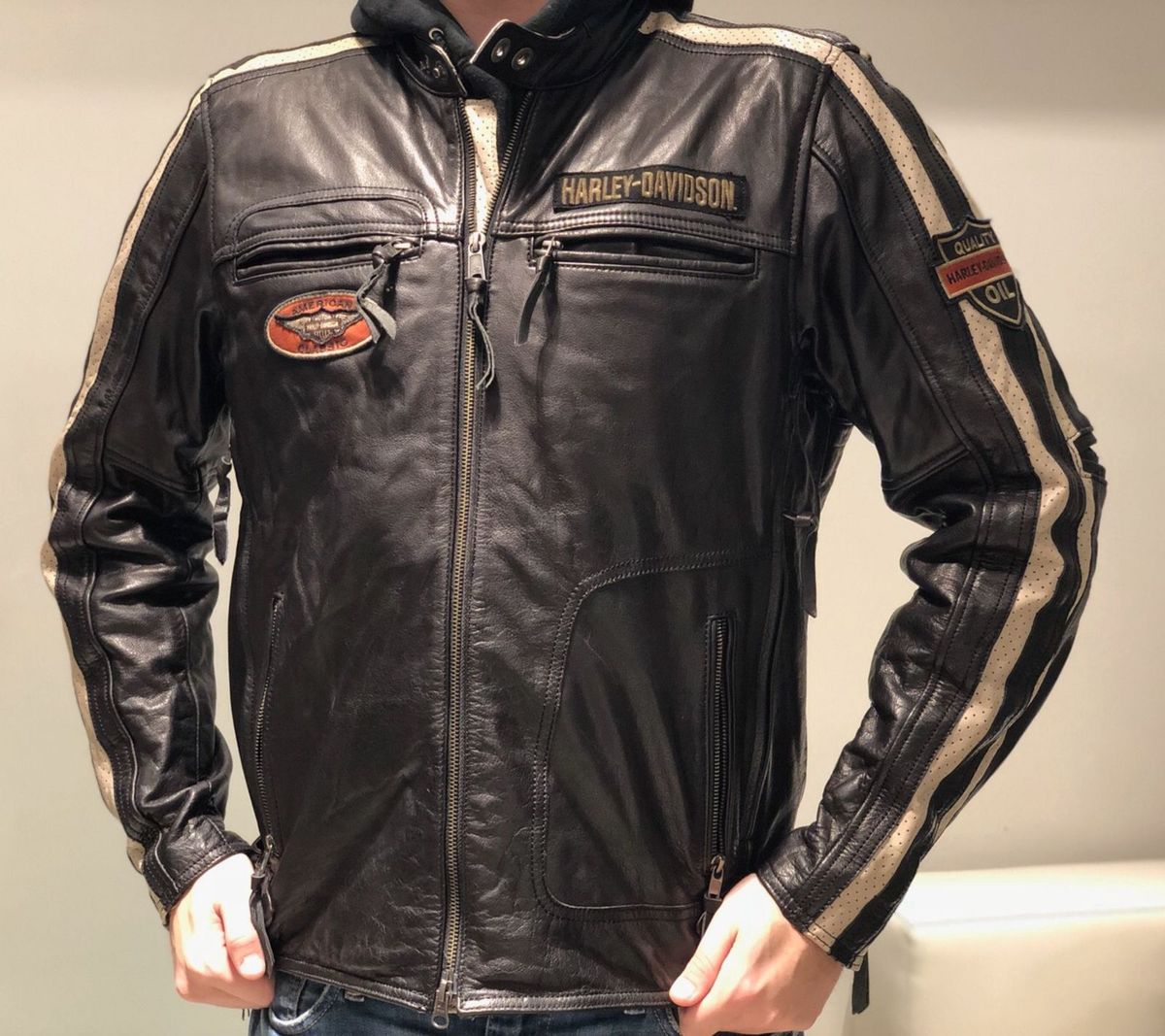 jaqueta de couro original harley davidson