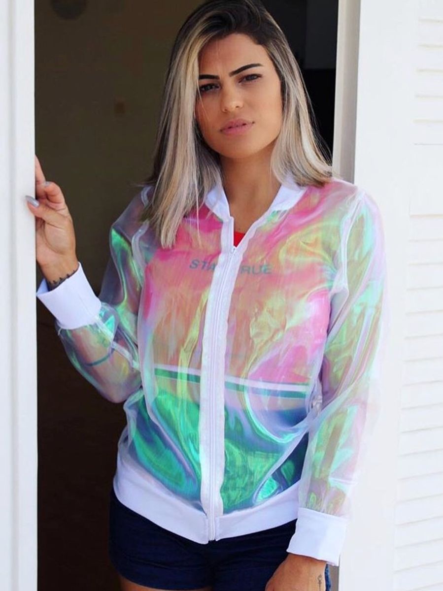 casaco holografico adidas