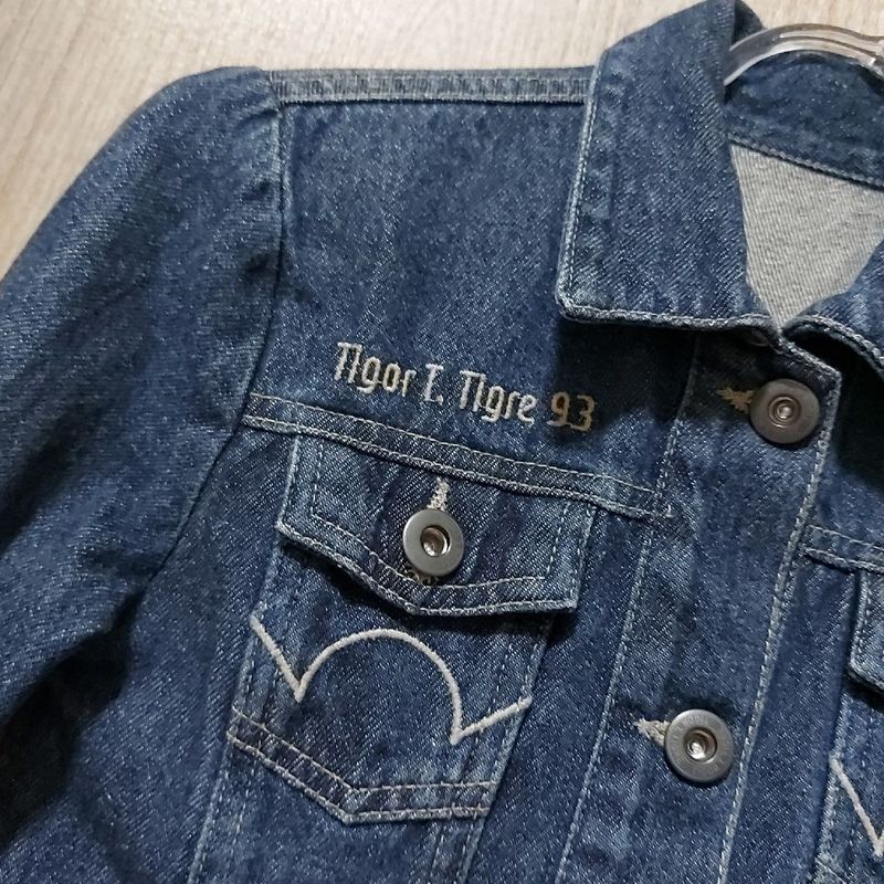 Jaqueta Infantil em Jeans 100% Algodão Marca Tigor Tigor T