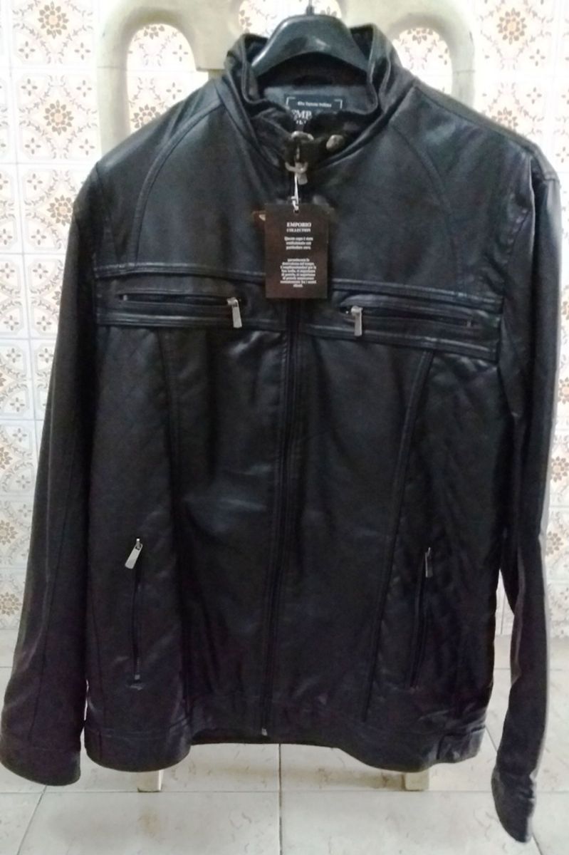jaqueta de couro italiana masculina