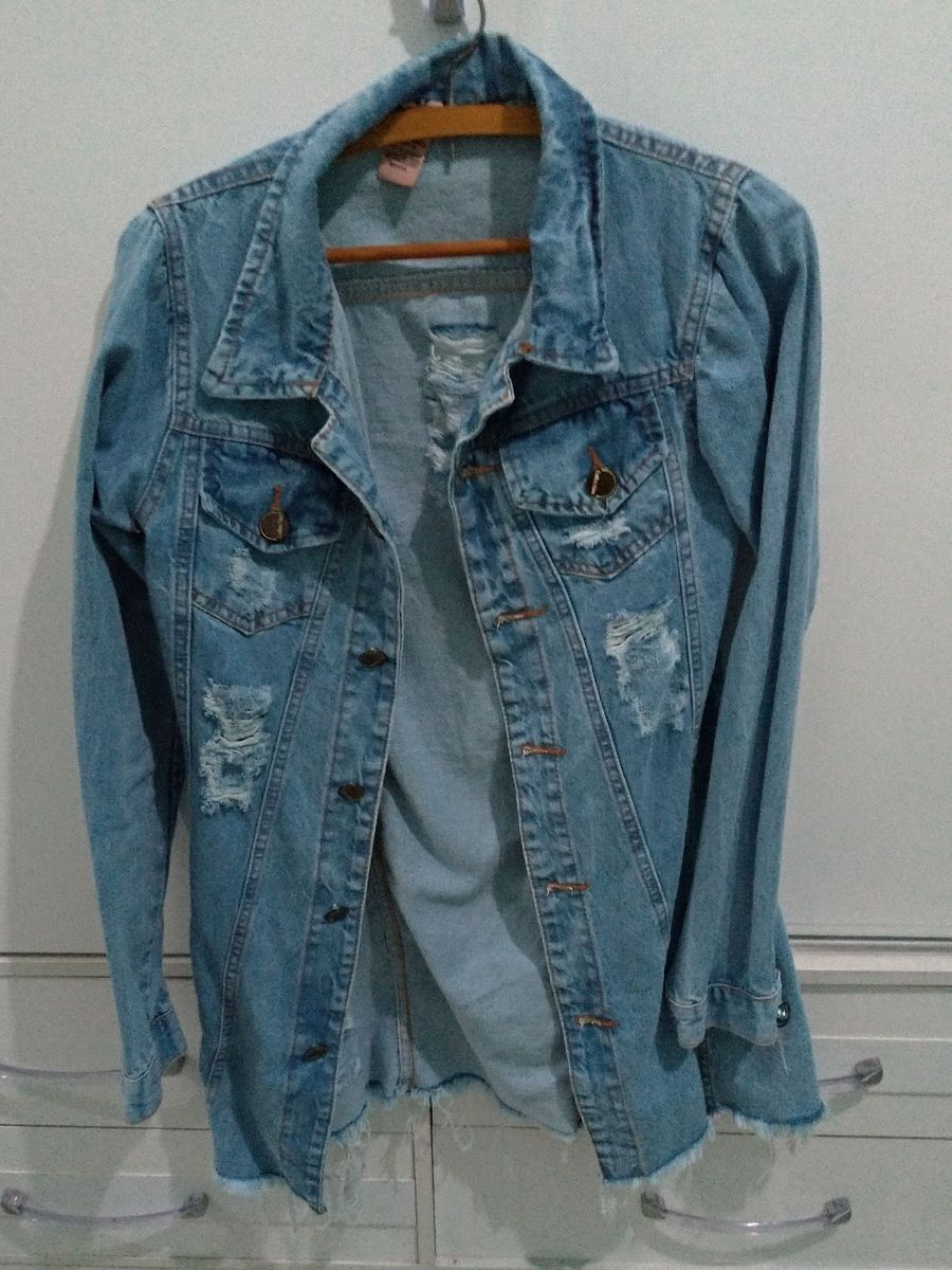 jaqueta jeans alongada