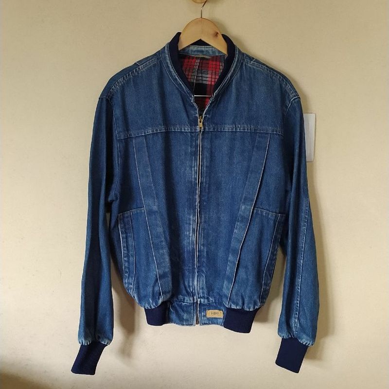 Jaqueta Jeans Bomber Vintage Anos 90 Usado 100407103 enjoei
