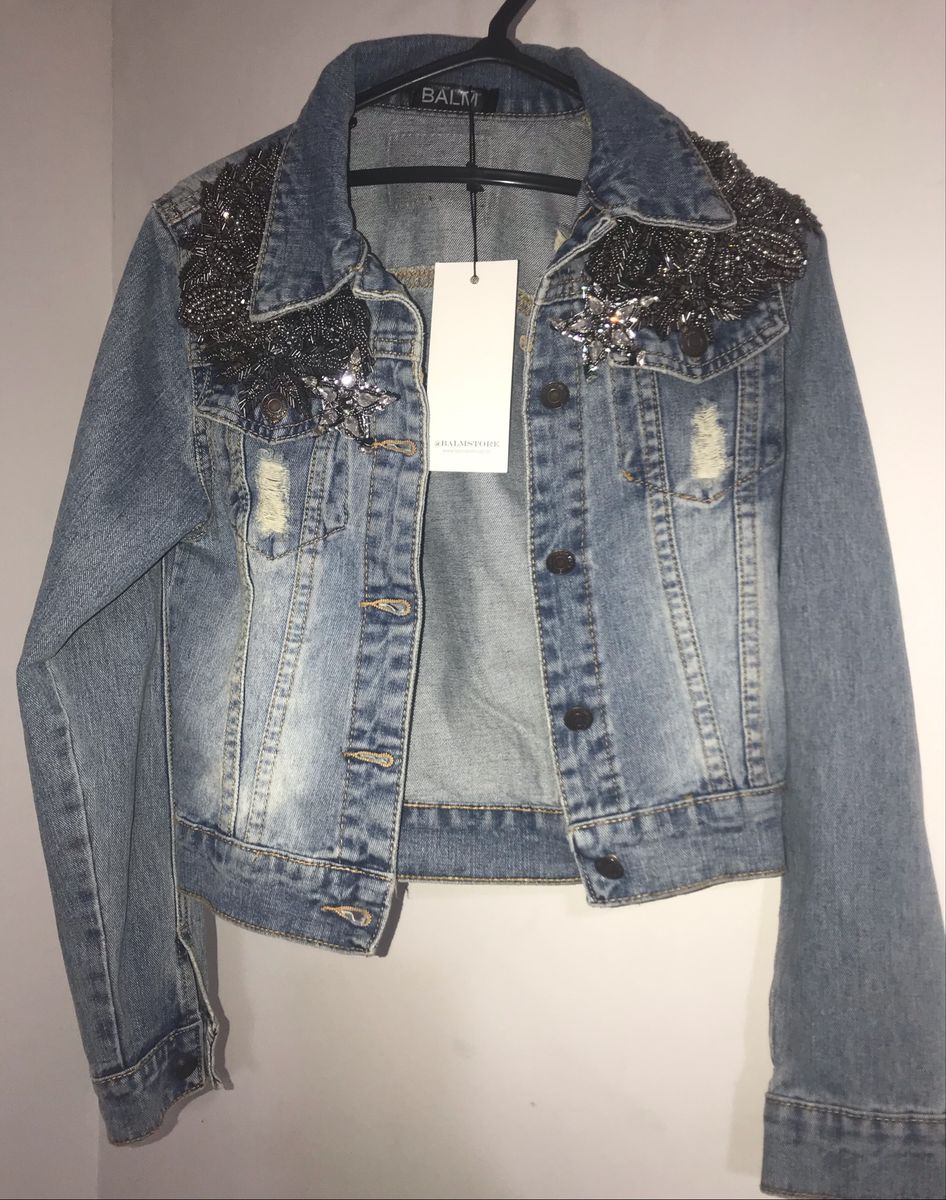 jaqueta jeans bordada