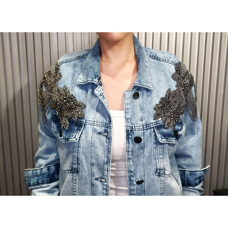 Jeans Plus Size Jaqueta Jeans Pedraria Jaqueta Jeans Plus Size