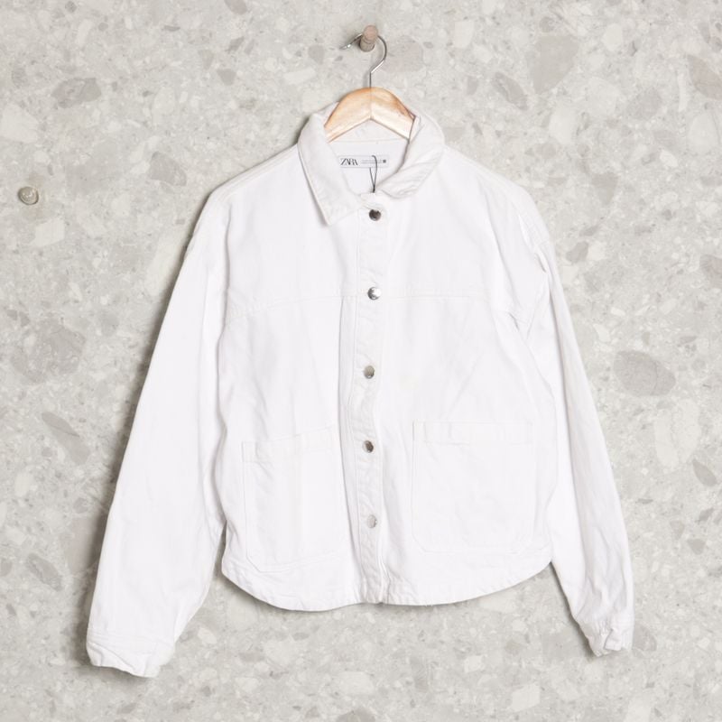 Jaqueta Jeans Branca Zara Zara Usado 108051948 enjoei