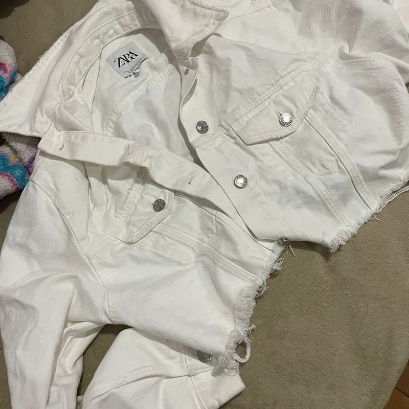 Jaqueta Jeans Branca Zara Zara Nunca Usado 108468404 enjoei