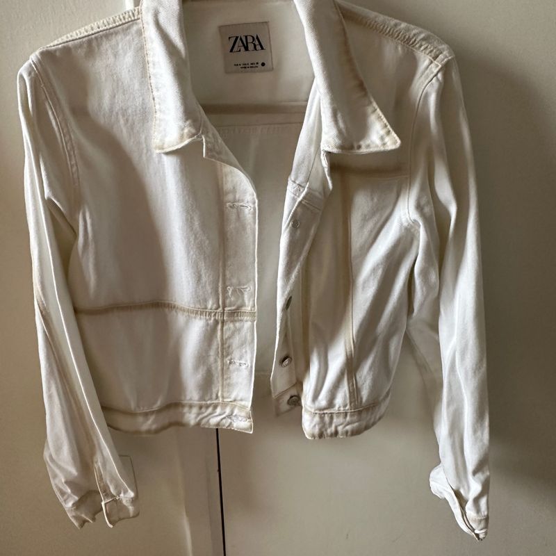 Jaqueta Jeans Branca Zara Zara Usado 89387470 enjoei