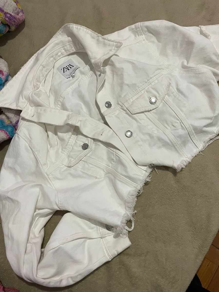 Jaqueta Jeans Branca Zara Zara Nunca Usado 108468404 enjoei