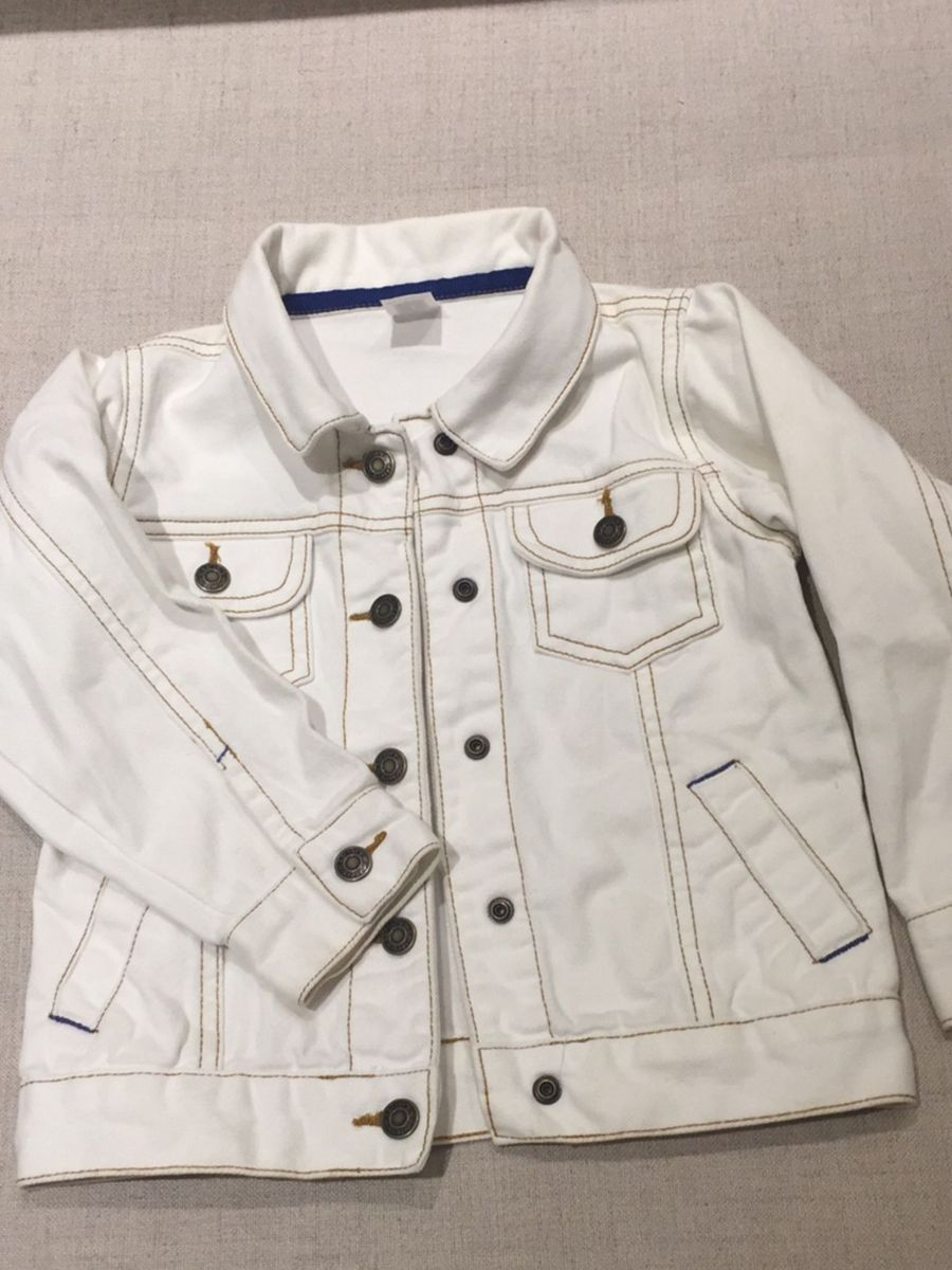 jaqueta jeans branca infantil