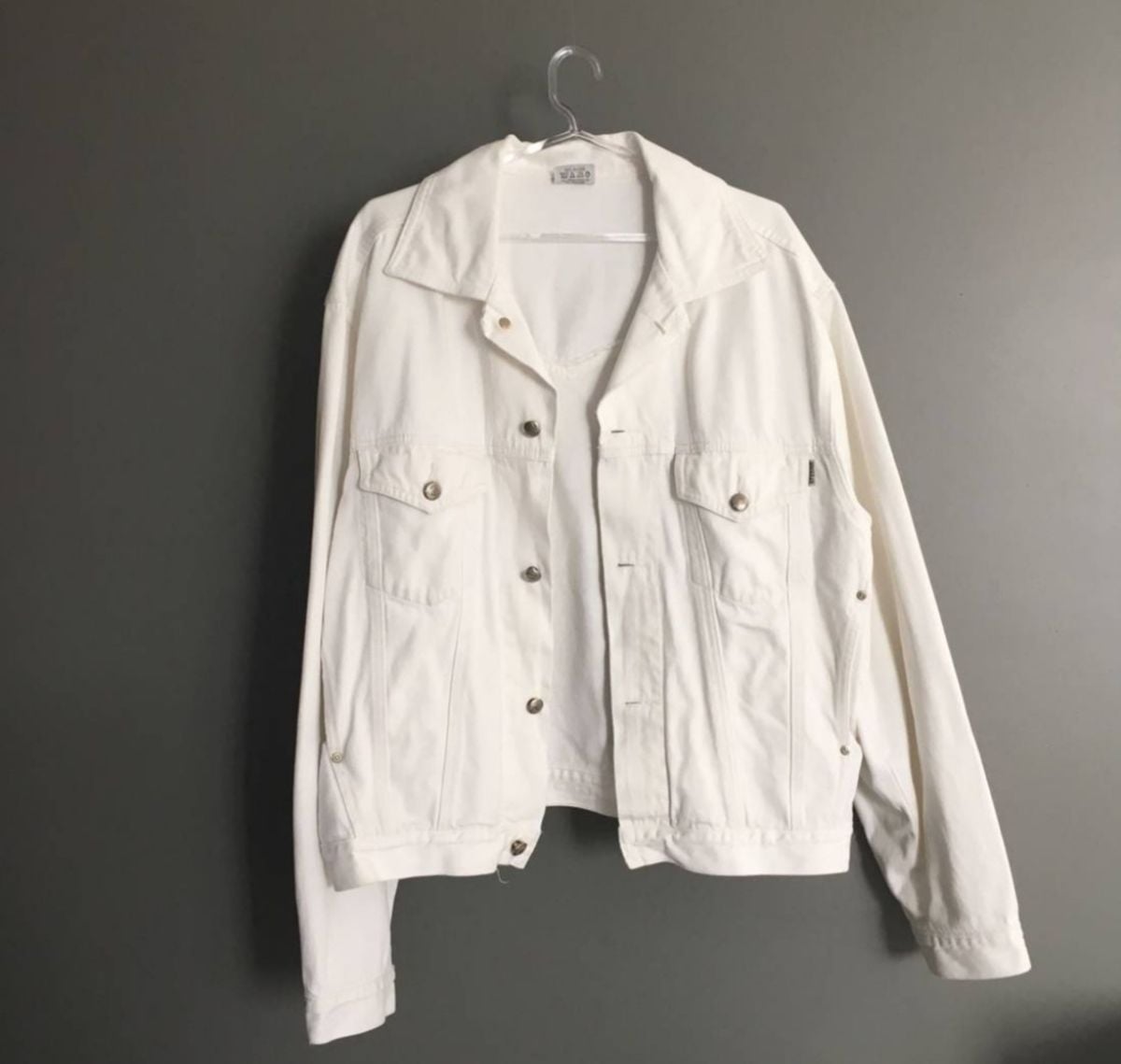 jaqueta jeans branca masculina