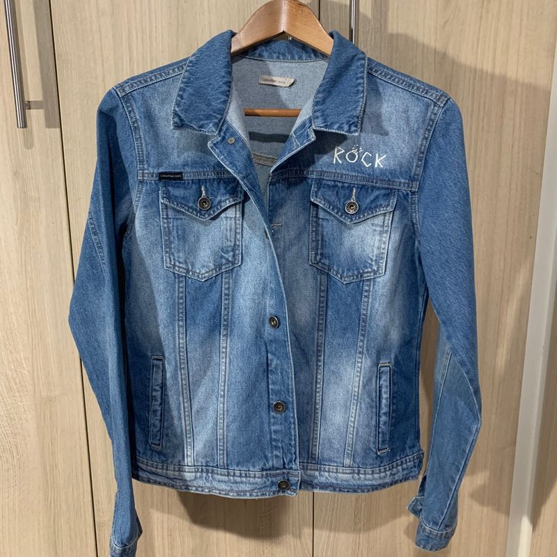 Jaqueta Jeans Calvin Klein Casaco Feminino Calvin Klein Usado