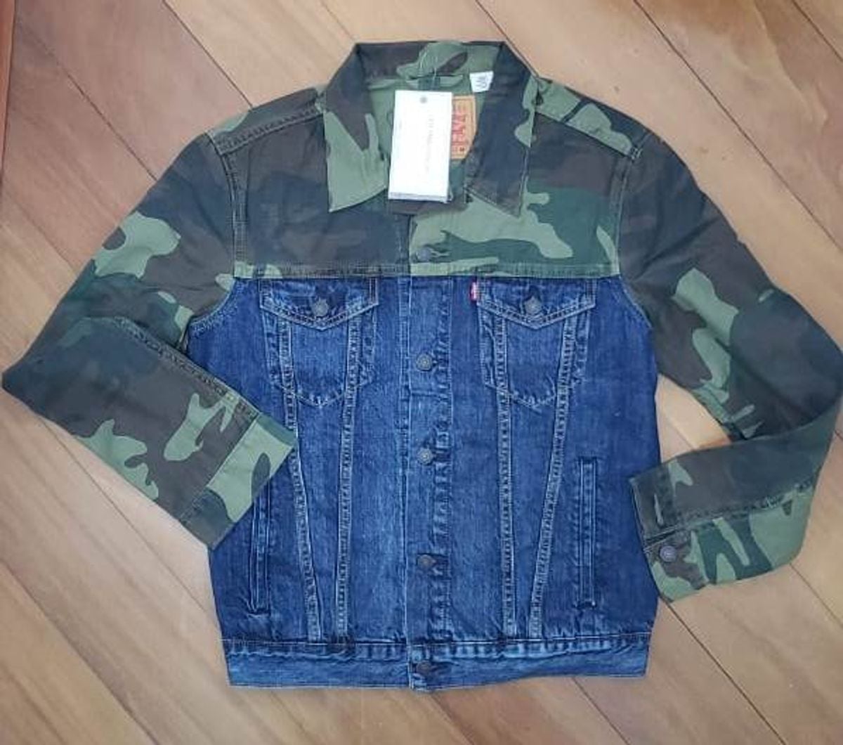jaqueta camuflada jeans