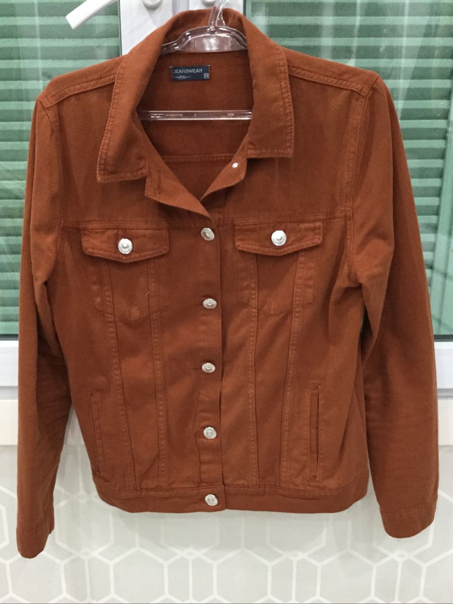 jaqueta jeans caramelo feminina