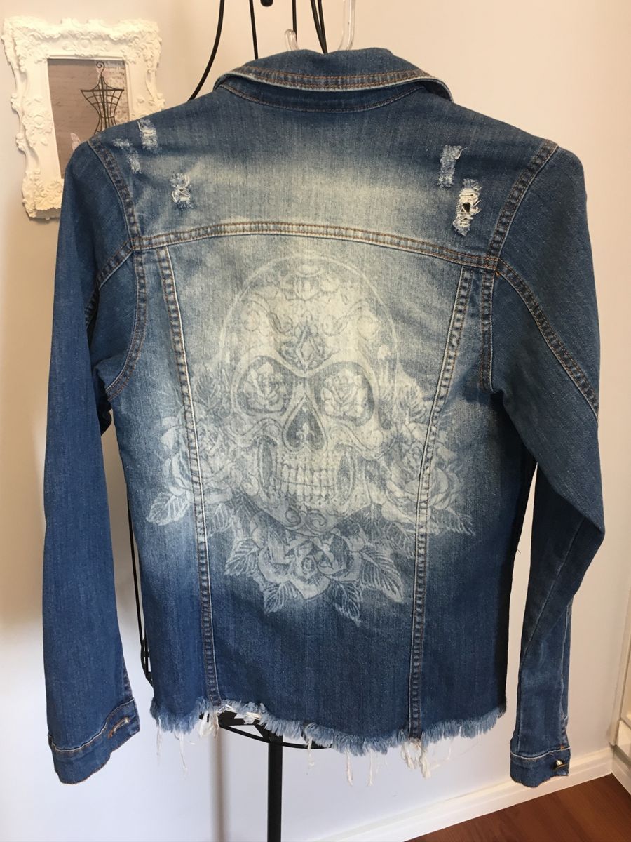 jaqueta jeans caveira