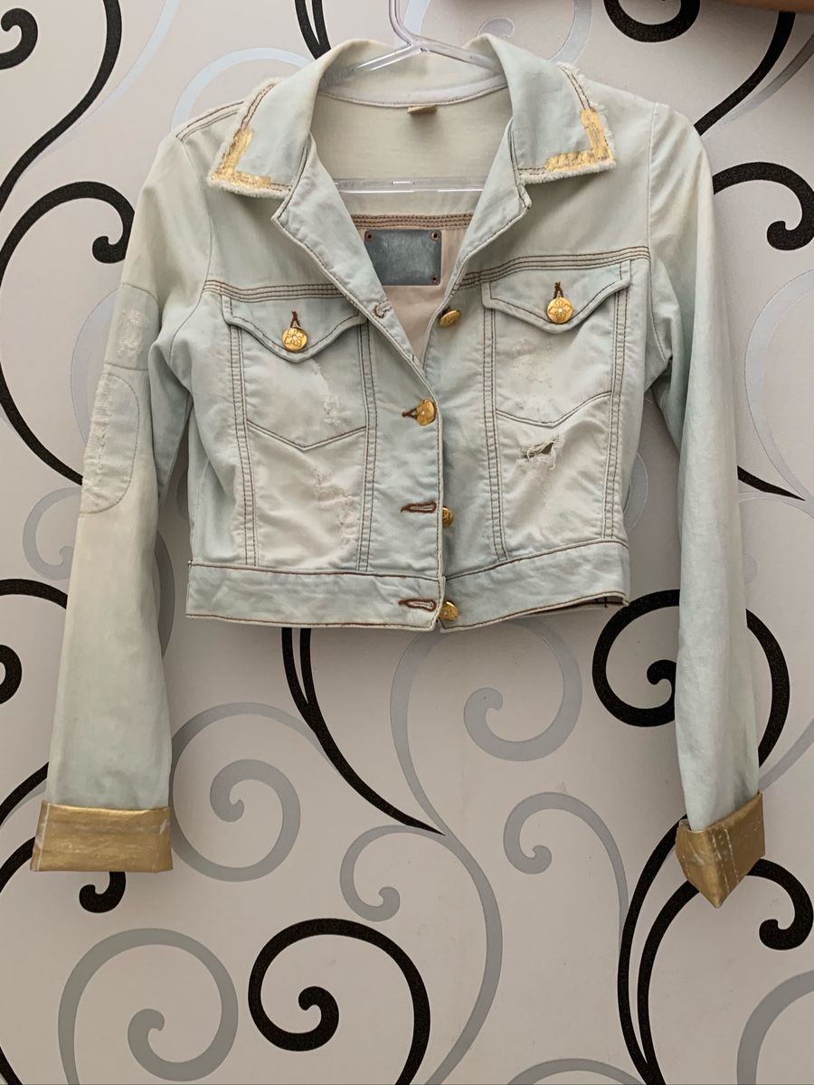 jaqueta jeans onça