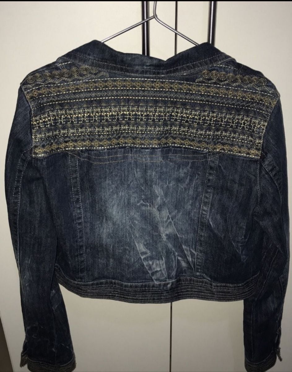 jaqueta jeans etnica