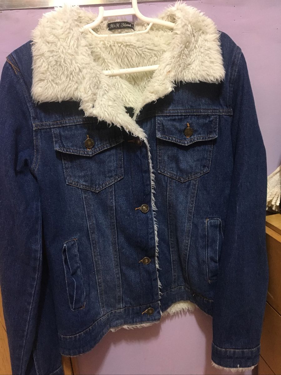 jaqueta jeans pelinhos