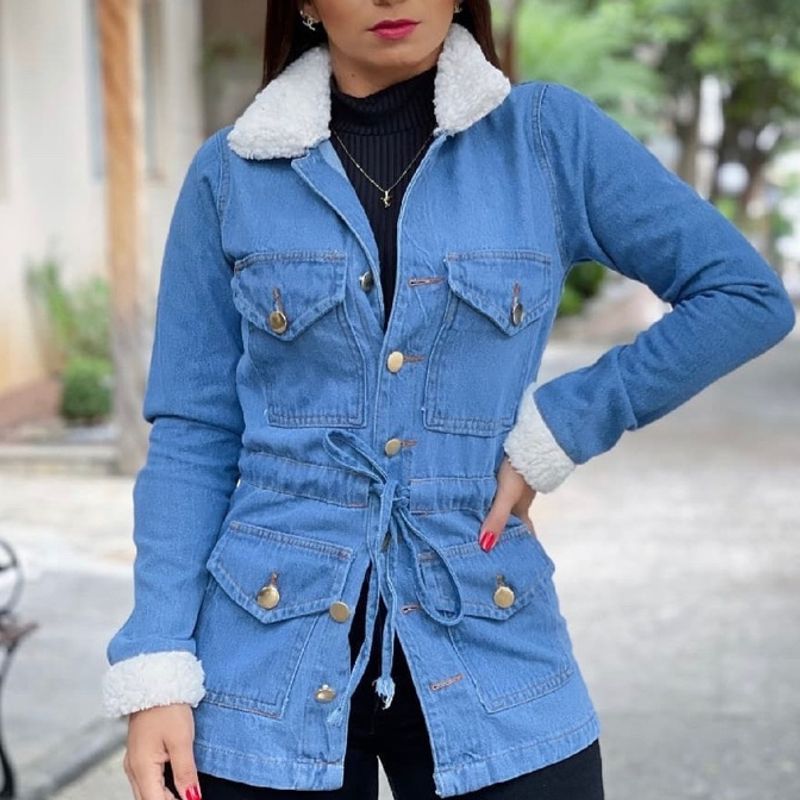 Jaqueta store parka jeans