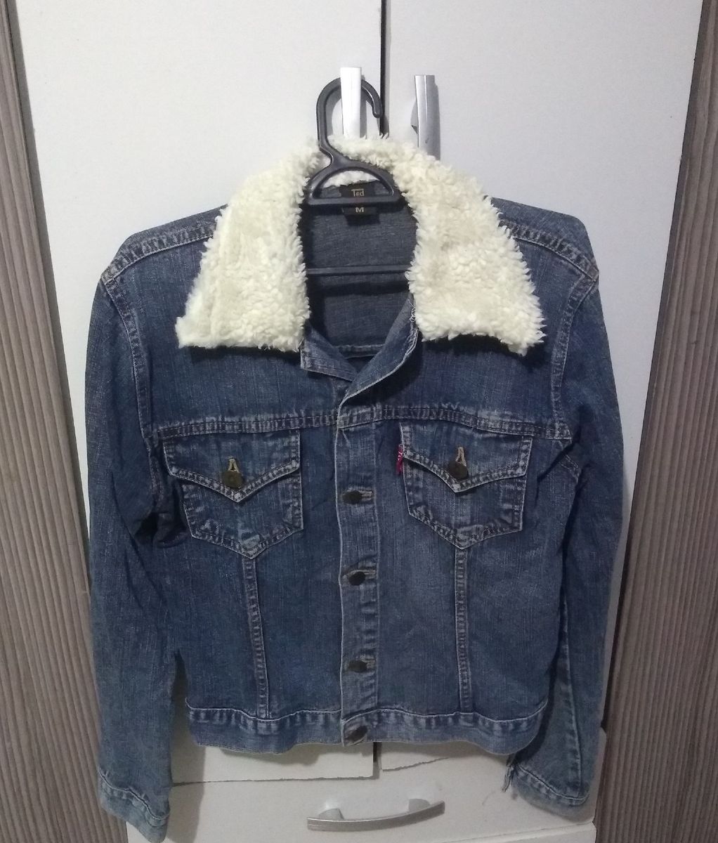 jaqueta jeans pelo feminina