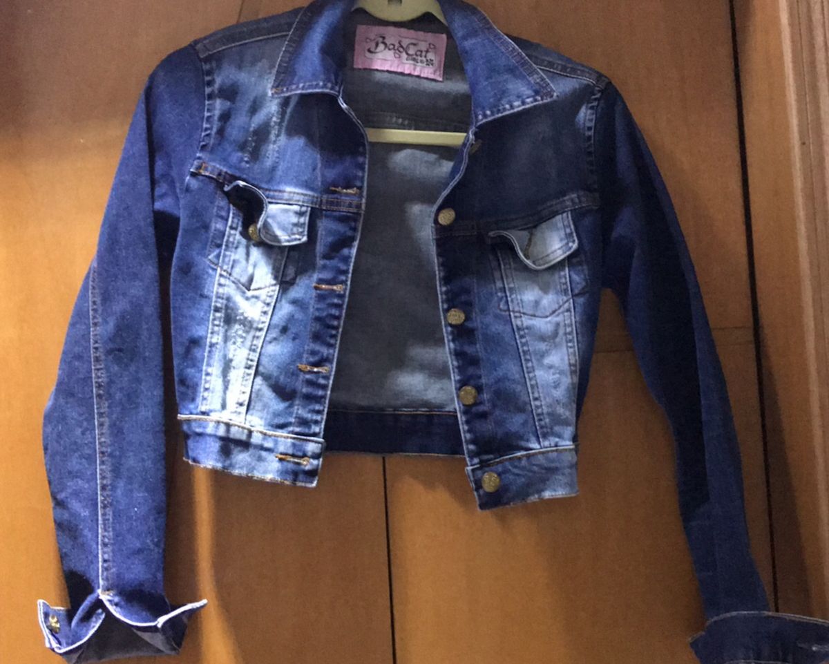 jaqueta jeans feminina bad cat