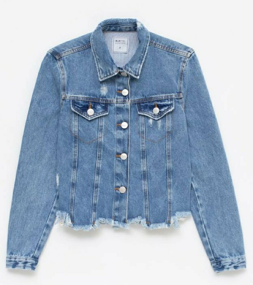 jaqueta jeans destroyed renner