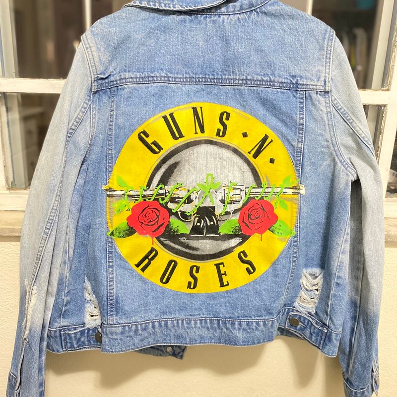 Guns and roses on sale jean jacket forever 21